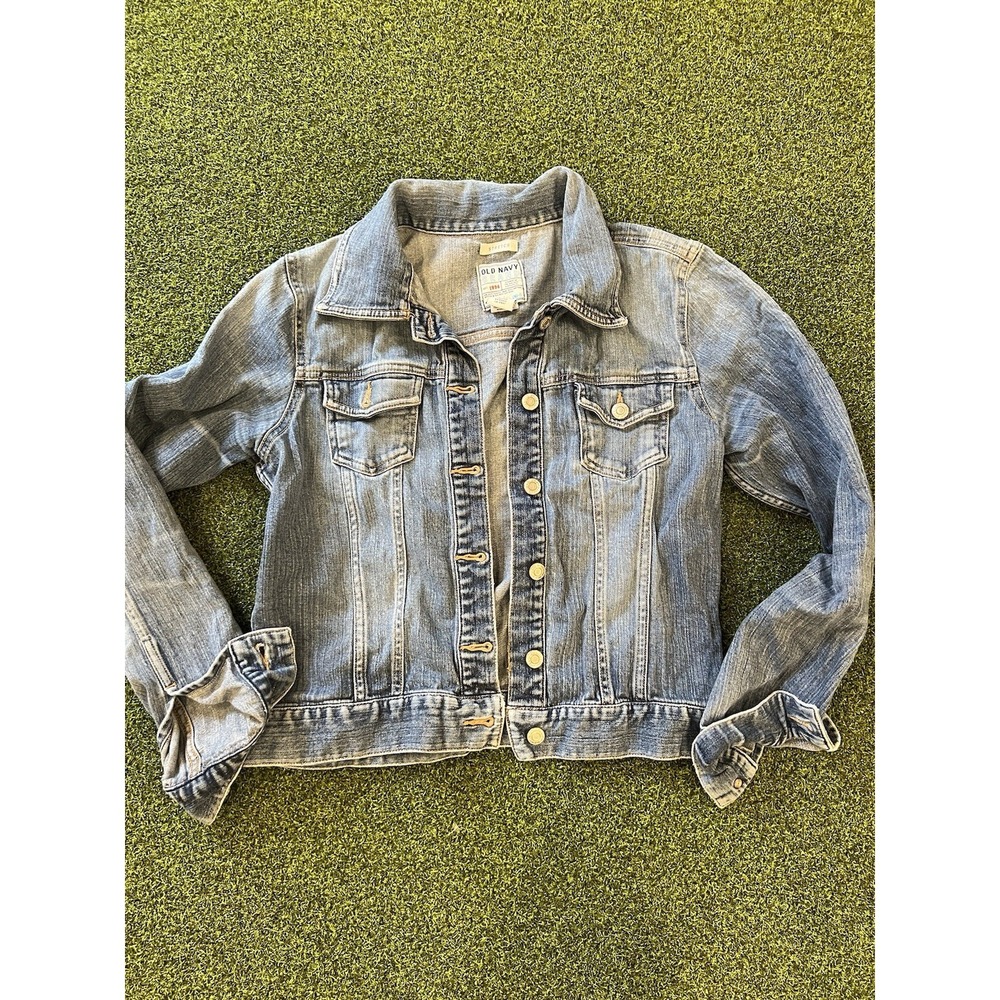 Vintage Old Navy Denim Jacket Womens M‎ Blue Trucker Pockets Western Cowgirl